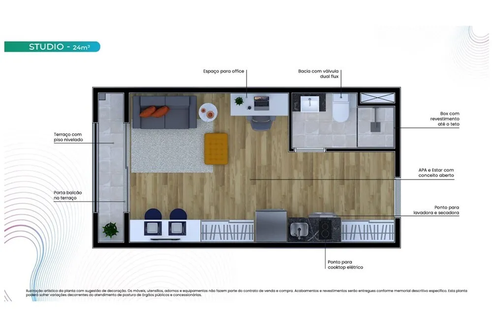 Imagem Studio à venda em São Paulo, Brooklin Paulista, com 1 quarto, 24.28m2