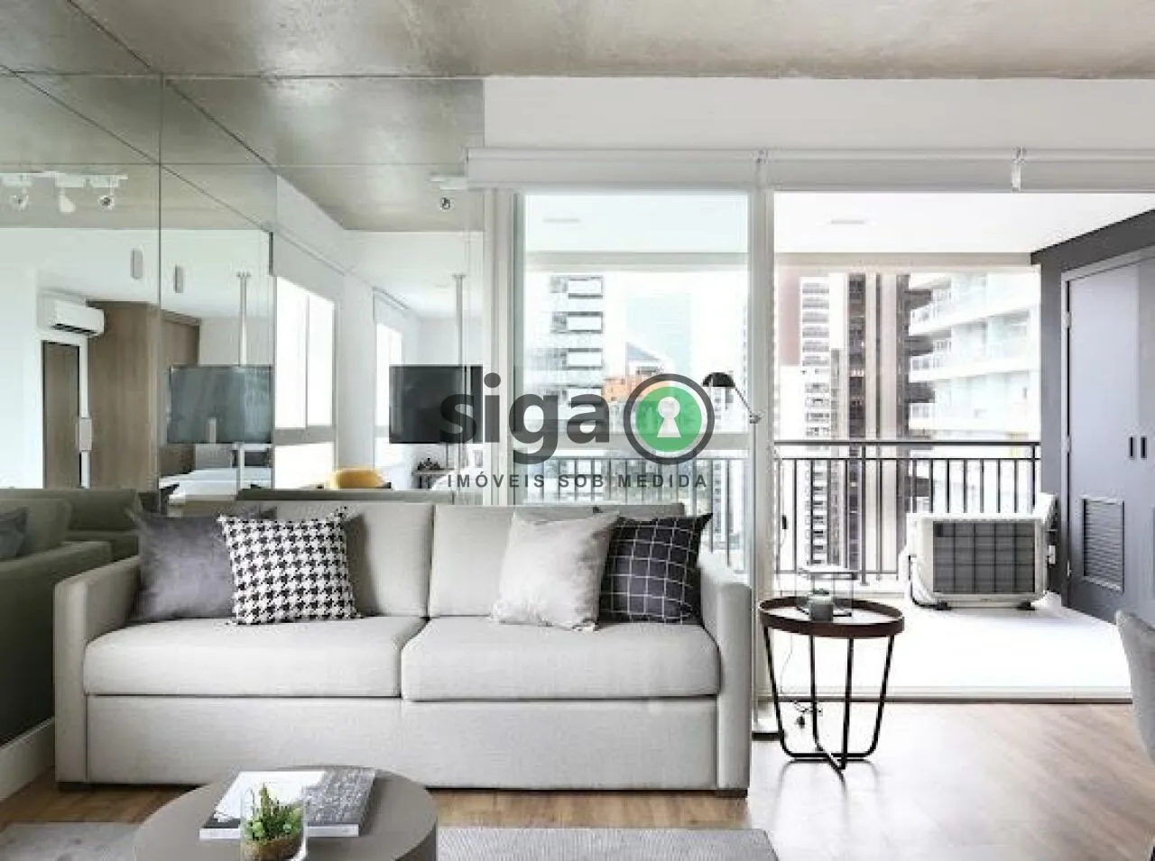 Imagem Studio com 64m², no Brooklin, com 1 quarto, 2 banheiros e 1 vaga, Mobiliado para Venda