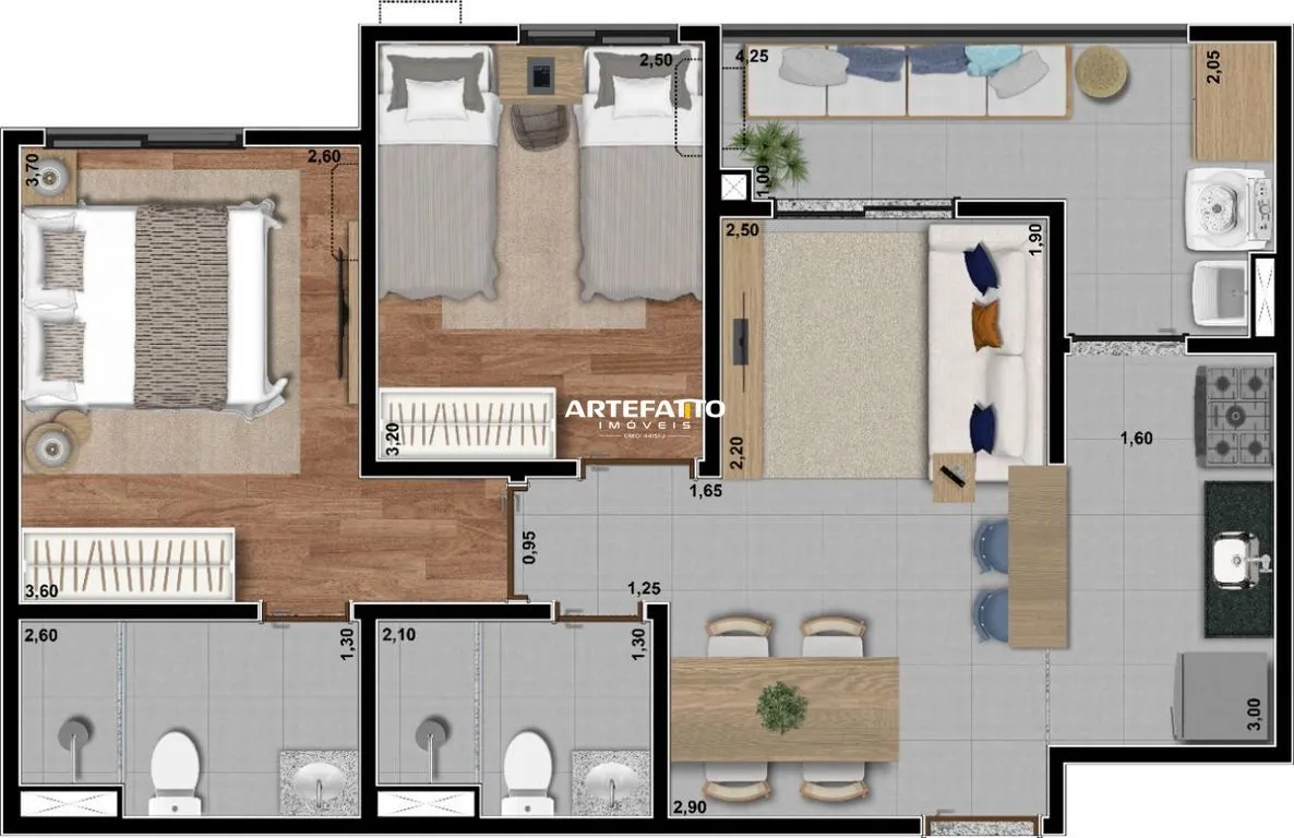 Imagem Apartamento com 2 dormitórios no São Francisco em Passos/MG