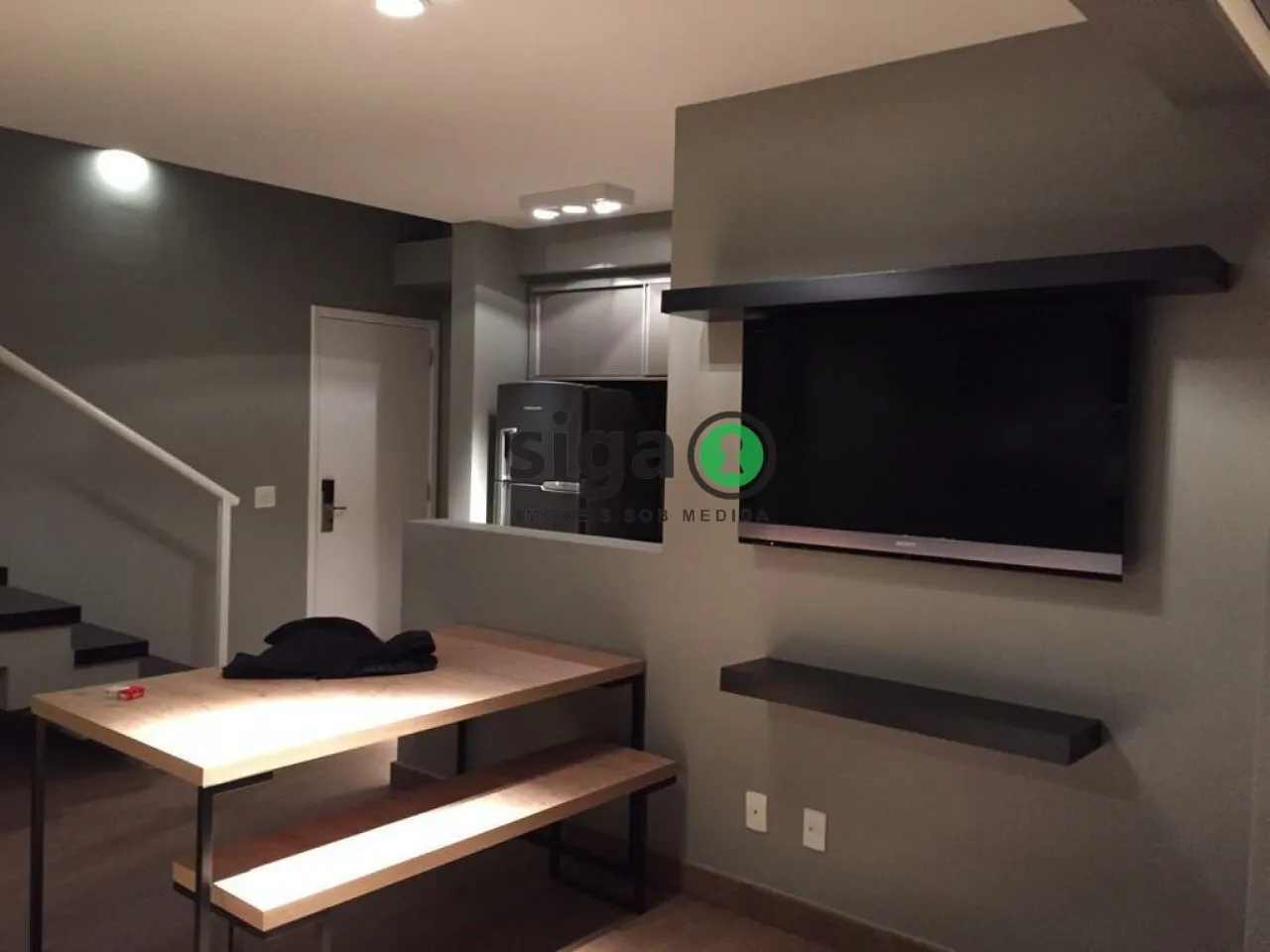 Imagem Duplex equipado e decorado com 89m2, 1 suite, lavabo, cozinha planejada, lavanderia e 1 vaga garagem