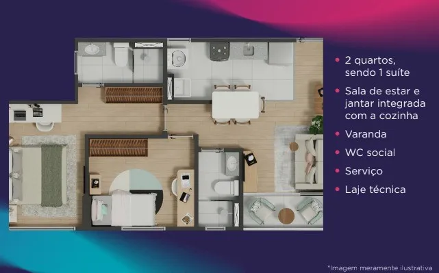Imagem Apartamento para Venda em Fortaleza, Maraponga, 2 dormitórios, 1 suíte, 2 banheiros, 1 vaga