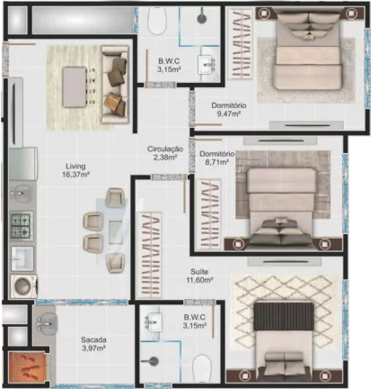 Imagem Vila do Sol Residence - Apartamento à venda no bairro Morretes - Itapema/SC