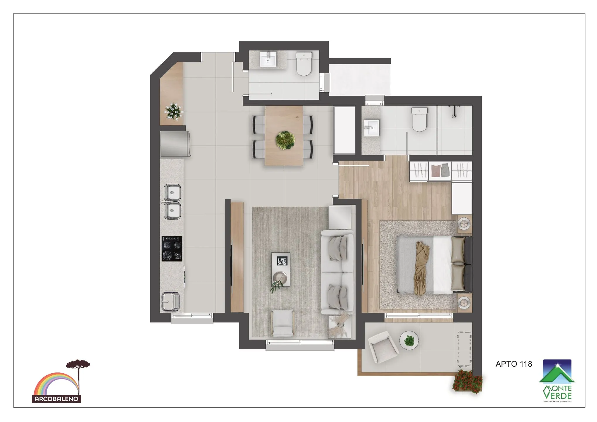 Imagem Apartamento à venda em Gramado, Floresta, com 3 quartos, 134.55m2