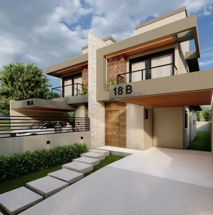 Imagem Casa alto padrão em construção com 3 dormitórios sendo 1 suíte e 1 vaga - Florianópolis/SC