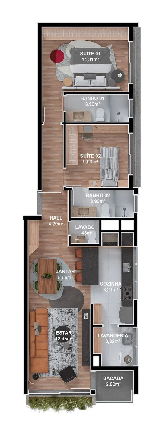 Imagem Apartamento à venda em Gramado, Carniel, com 2 quartos, 90.41m2