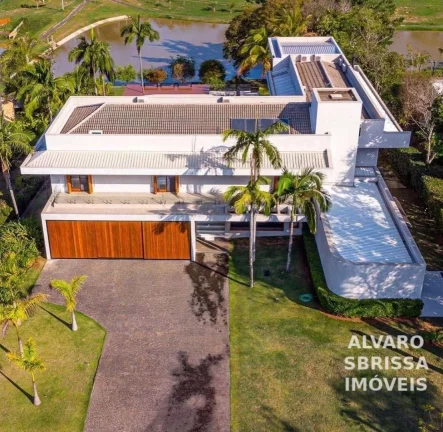 Imagem JÁ FOI VENDIDO - Casa luxuosa com 5 suítes, mobiliada e climatizada, de fundo para o lago do Condomínio Fazenda Vila Real de Itu SP