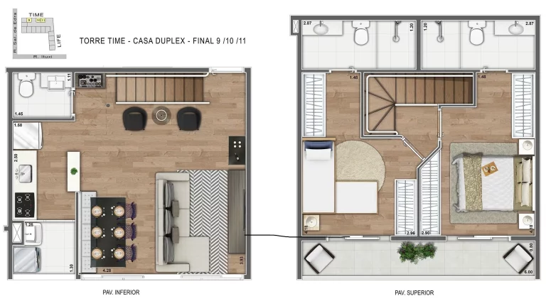 Imagem CASA DUPLEX DE CONDOMÍNIO 76,48M², 2 SUÍTES, VARANDA COM 1 VAGA + DEPÓSITO - SAÚDE - ZONA SUL - SÃO PAULO / SP