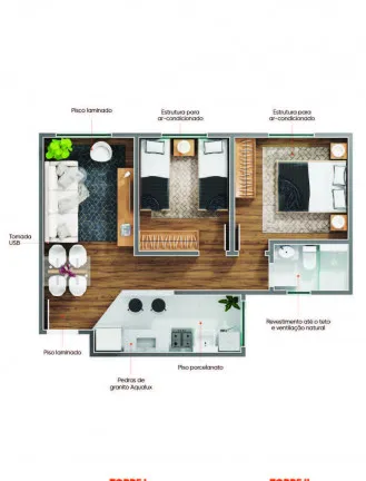 Imagem Apartamento com 2 Quartos à Venda, 45 m² em Centro - Uberaba