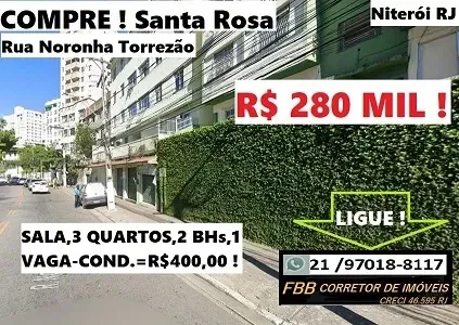 Foto do imóvel Apartamento com 3 Quartos à Venda, 80 m² em Santa Rosa - Niterói