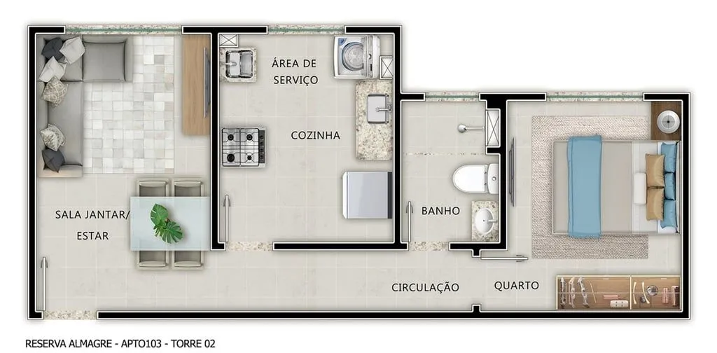Imagem Apartamento à venda, 46 m² por R$ 359.997,00 - Ponta de Campina - Cabedelo/PB