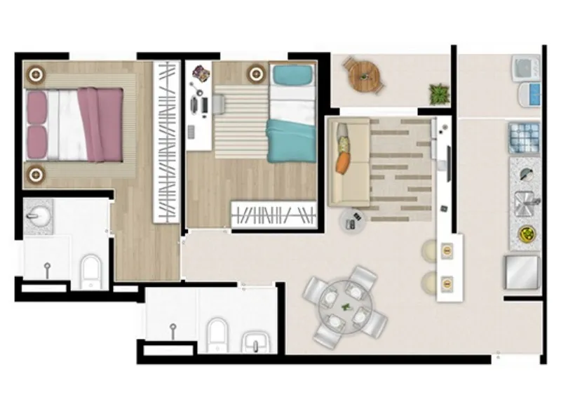 Imagem Apartamento à venda com 2 quartos, 1 vaga em Taboão São Bernardo!