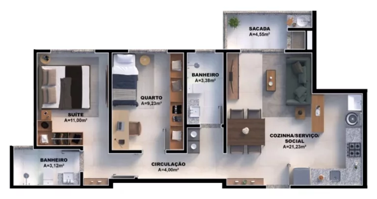 Imagem Solare Residence - Apartamento à venda no bairro Nova Palhoça - Palhoça/SC