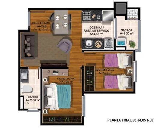 Imagem Apartamento 2 quartos para venda no bairro Nossa Senhora das Graças em Caxias do Sul