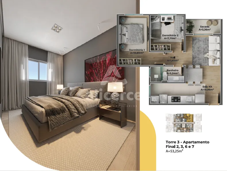 Imagem Apartamento à venda com 2 quartos , 53,25m² em Prado Biguaçu