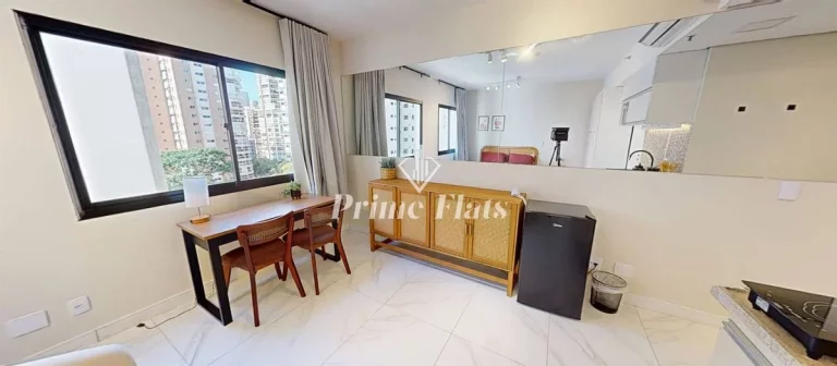 Imagem Flat disponível para locação no Hotel Slaviero Essential São Paulo Moema, com 26m², 1 dormitório e 1 vaga