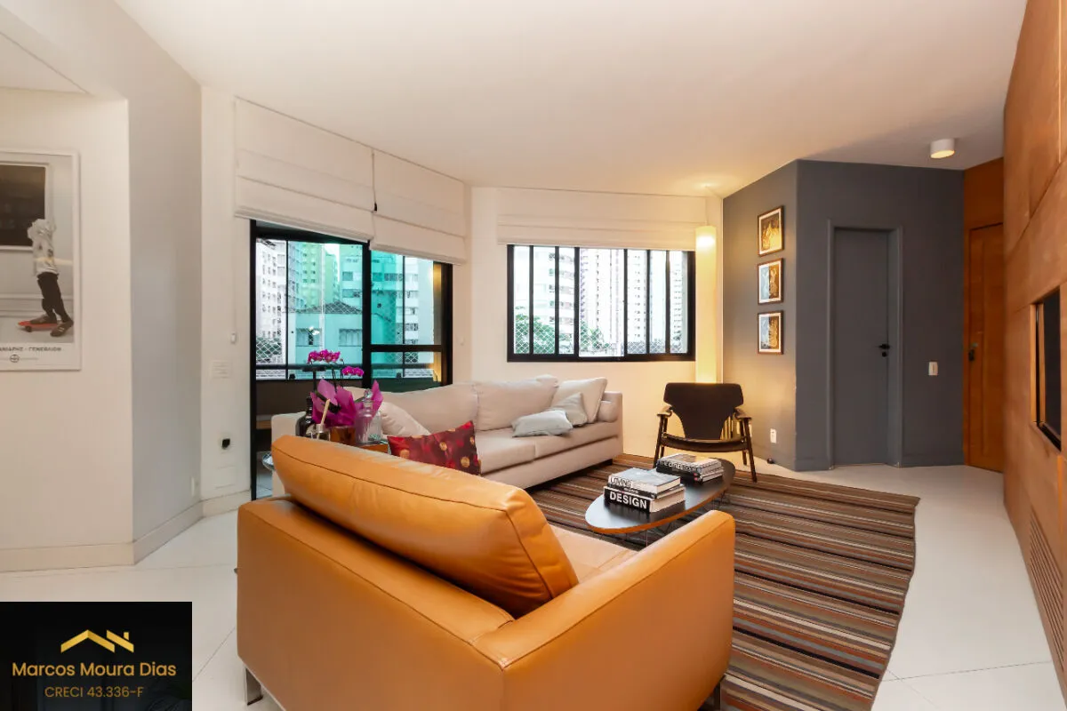 Imagem apartamento de 120m² com 3 dormitórios, sendo 1 suíte, sala para dois ambientes e 2 vagas. Edifício com Lazer e Portaria 24 hs