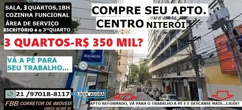 Foto do imóvel Apartamento com 3 Quartos à Venda, 72 m² em Centro - Niterói