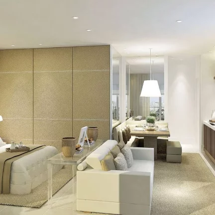 Imagem Flat disponível para venda no Condomínio Affinity Vila Olímpia com 43m², 1 dormitório e 1 vaga