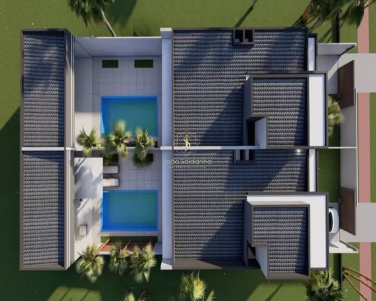 Imagem Casa com piscina em Guaratuba, Rua asfaltada, 700 metros do mar com 101,85 m construído.