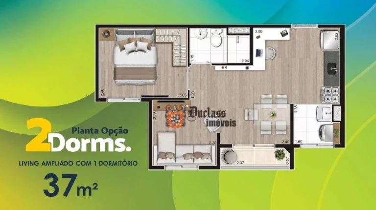 Imagem Apartamento com 2 dormitórios à venda, 37 m² por R$ 272.200,00 - Parque Ipê - São Paulo/SP