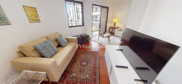 Foto do imóvel Flat disponível para locação no The Sutton House em Moema, com 120m², 3 dormitórios e 2 vagas em Avenida Jandira