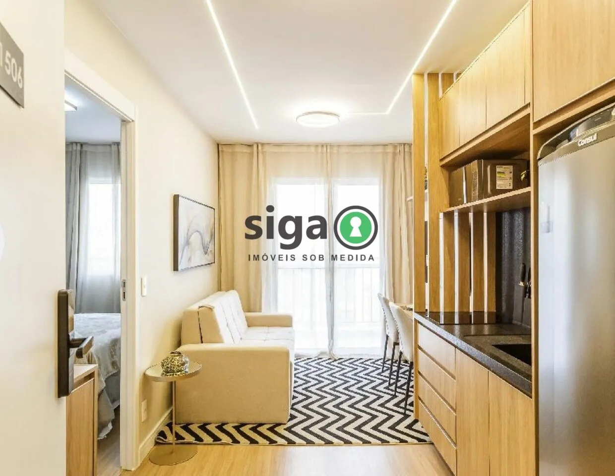 Imagem Apartamento 30m² mobiliado para locação, localizado na Vila Olímpia.