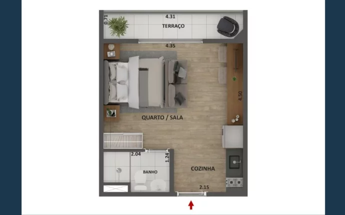 Imagem MÉRITO BARRA FUNDA - CURY - Apto 34m², ótima localização, próximo ao Terminal Palmeiras-Barra Funda!!