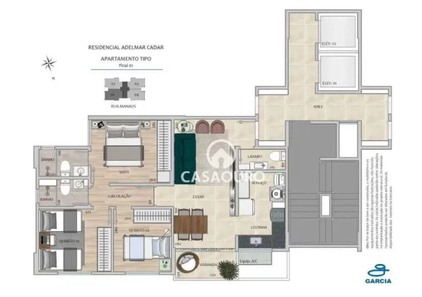 Imagem Apartamento com 3 quartos à venda, 74 m² por R$ 1.300.000 - Santa Efigênia - Belo Horizonte/MG