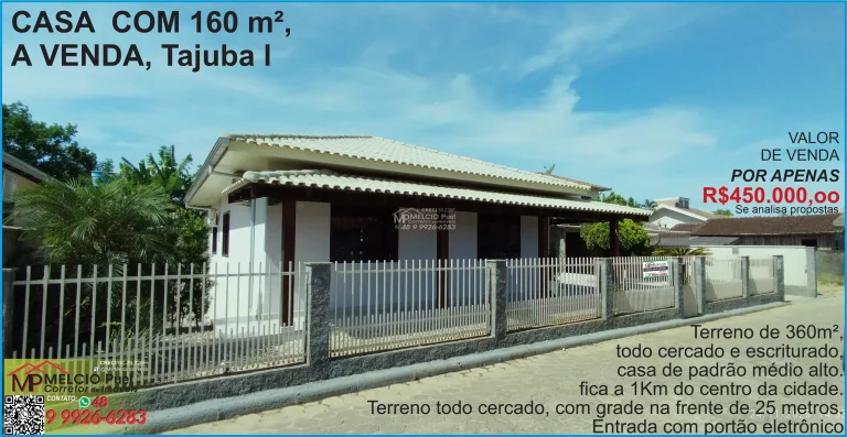 Foto do imóvel CASA RESIDENCIAL em SÃO JOÃO BATISTA - SC, Tajuba l em Tajuba l São João Batista SC