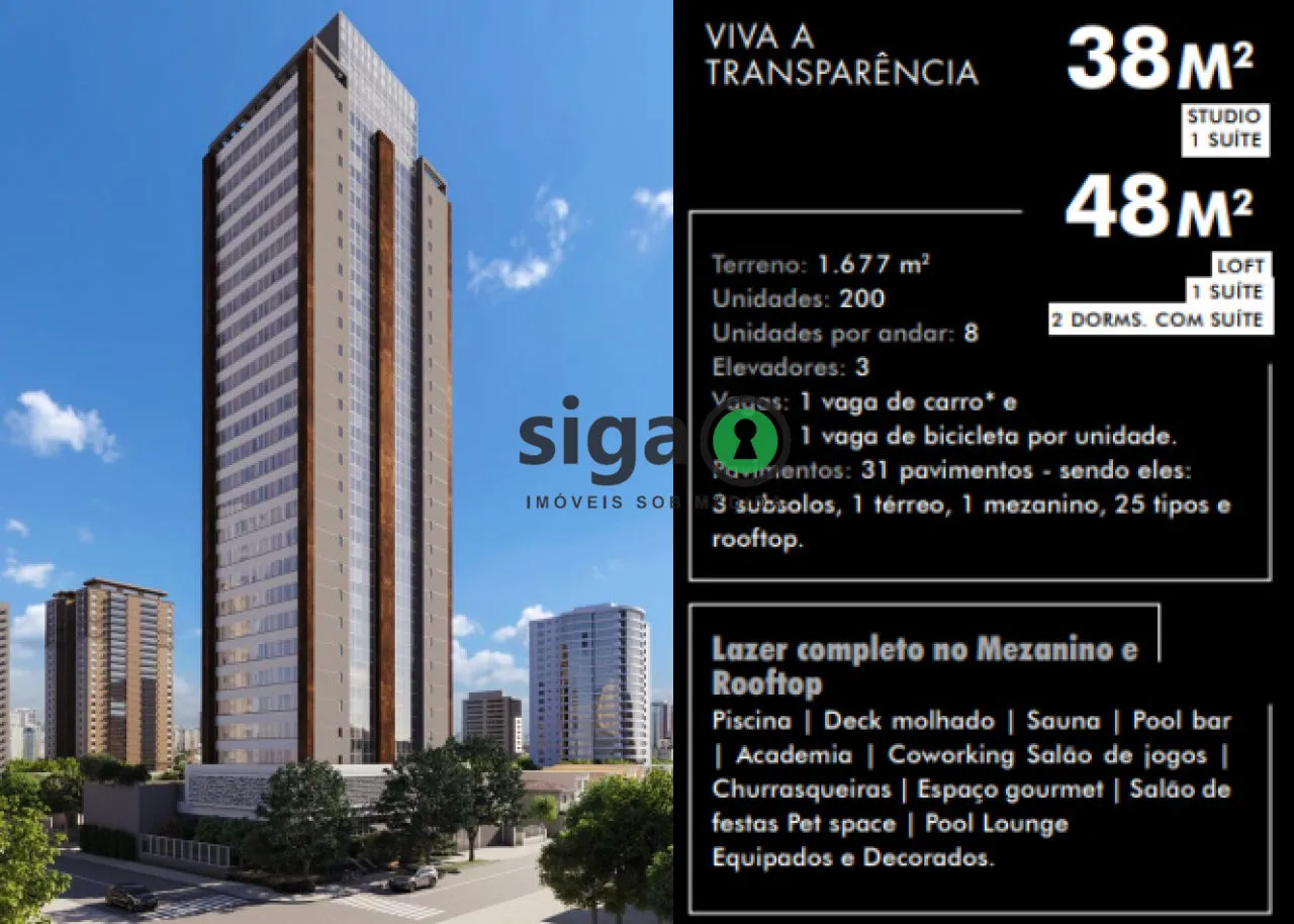 Imagem APARTAMENTO 1 qu LAZER COMPLETO BROOKLIN, INVESTIMENTO NA CHUCRI ZAIDAN