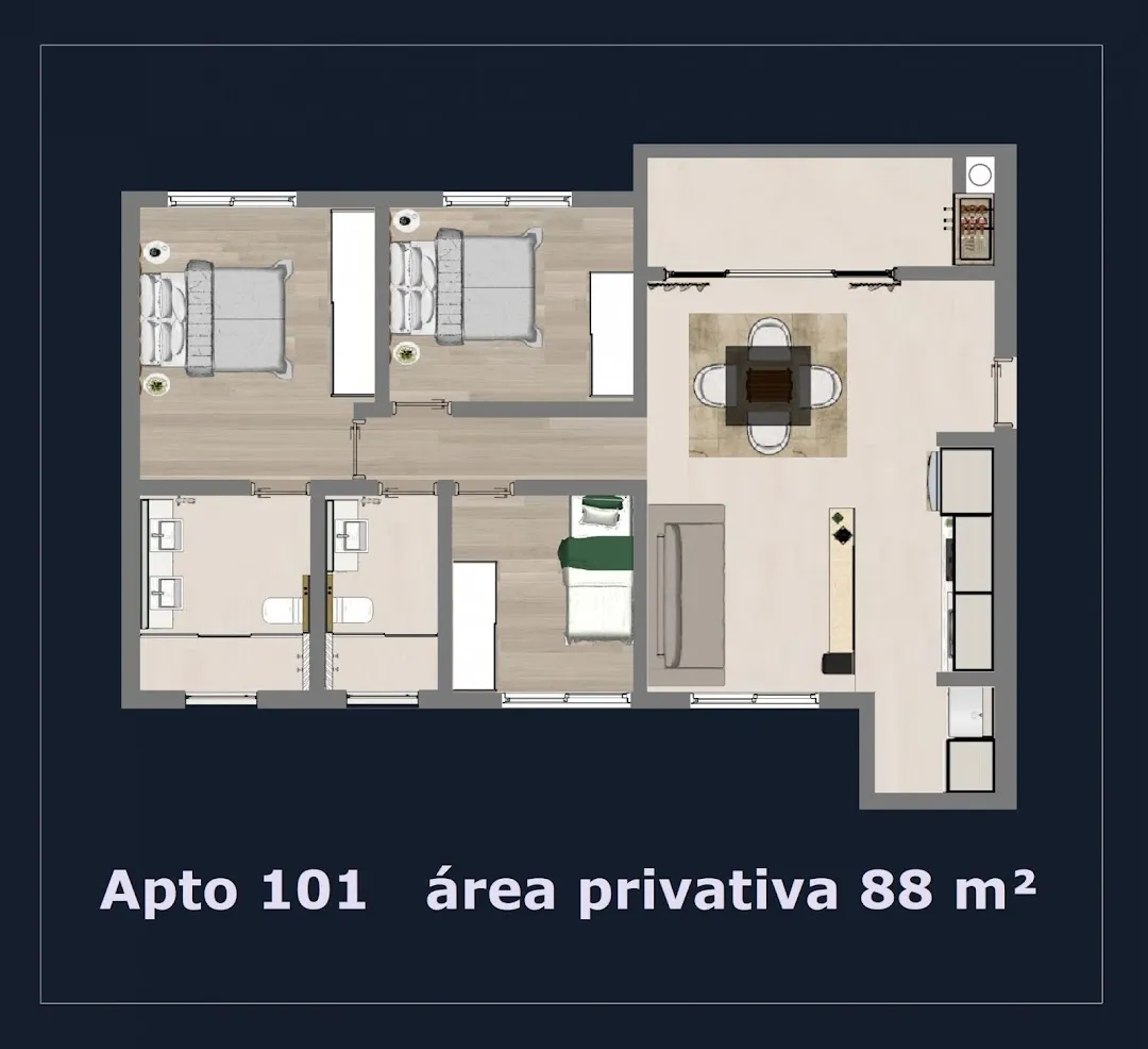 Imagem Apartamento à venda com 2 quartos 1 suíte, 70m² em Coqueiros Florianópolis