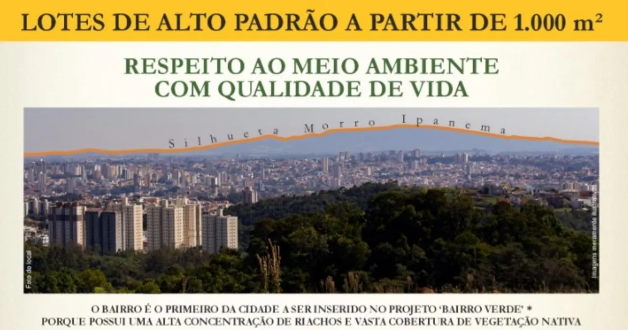 Imagem Terreno em condomínio de alto padrão na Caputera, Sorocaba-SP! 1.000m² de área disponíveis para venda agora!