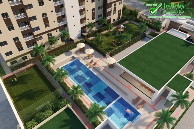 Imagem Um condomínio de alto padrão com apartamentos de 2 e 3 quartos, todos com..