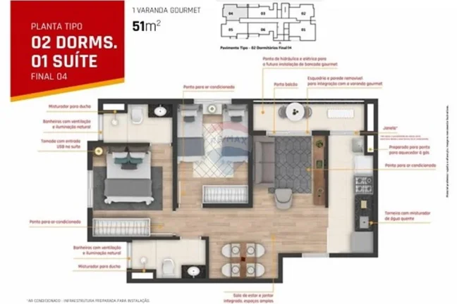Imagem Apartamento "Lançamento" 2 e 3 Dormitórios com Suíte – JJR Hortência