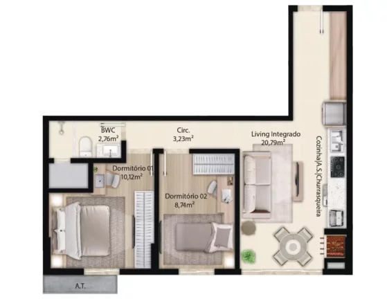Imagem AP Home Garden - Fase 1 - Apartamento à venda no bairro Sertãozinho - Itapema/SC