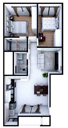 Imagem Apartamento com 2 dormitórios sendo 1 suíte proximo a Praia do Grant - Itajuba - Barra Velha/SC