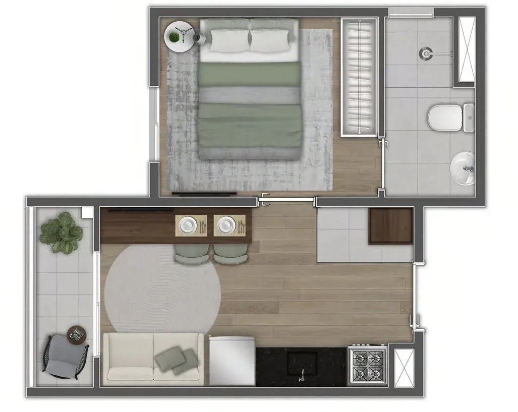 Imagem Edifício Residencial com 1 Quarto à Venda, 25 m² em Chácara Santo Antônio (Zona Sul) - São Paulo