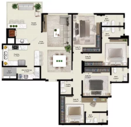 Imagem Berilo Palace Residence - Apartamento à venda no bairro Meia Praia - Itapema/SC