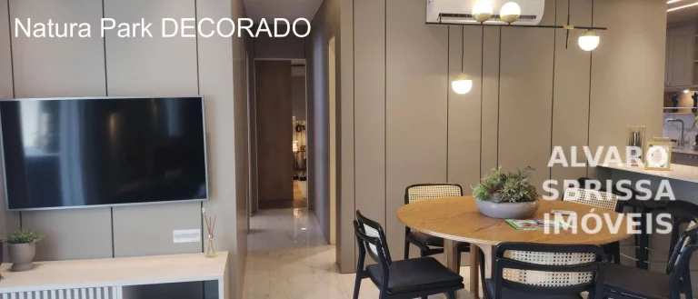 Foto do imóvel Apartamento com 3 dormitórios sendo uma suíte em condomínio park, cercado de vegetação, lagos, peixes, locais agradáveis para relaxar e área de lazer
