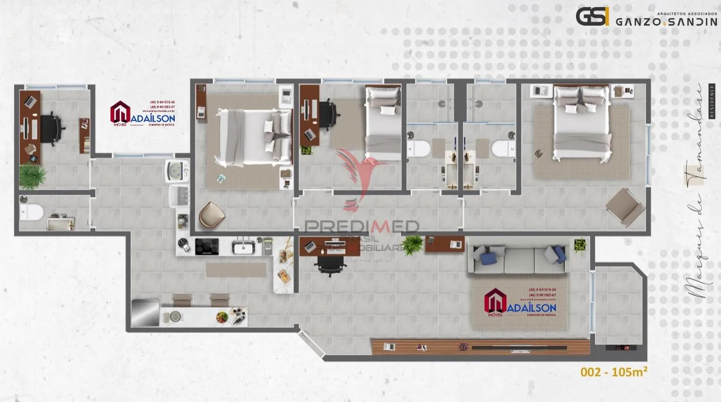 Imagem Apartamento à venda com 3 dorm um suítes, em construção, em Coqueiros Floripa SC