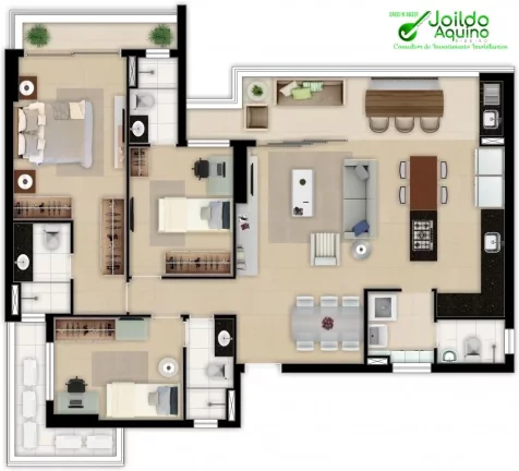 Imagem Apartamento de 3 quartos, 2 suítes, 2 vagas e lazer completo