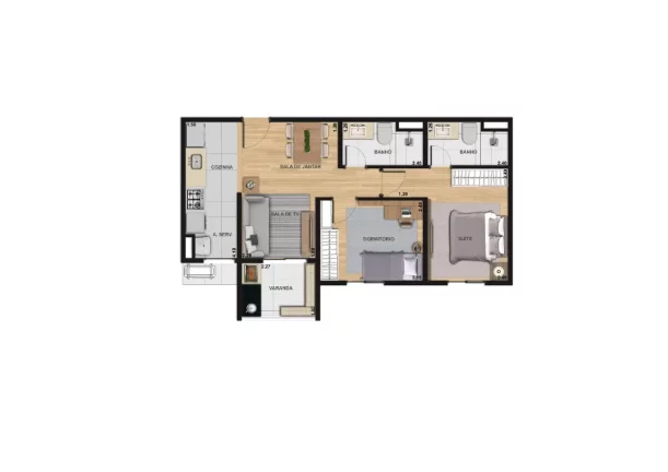 Imagem APARTAMENTO RESIDENCIAL em Hortolândia - SP, Jardim das Colinas