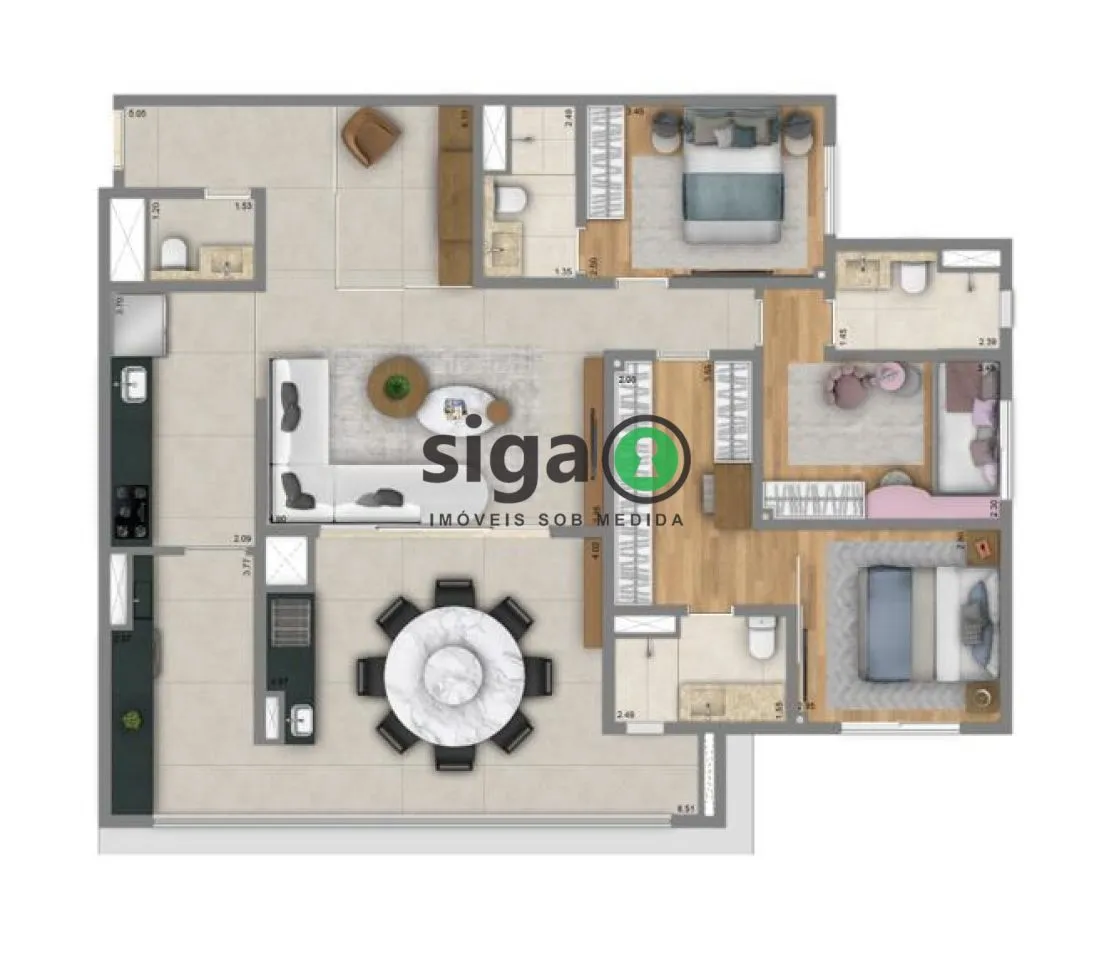 Imagem Apartamento à venda, 3 Suítes, 125m² na Aclimação, São Paulo