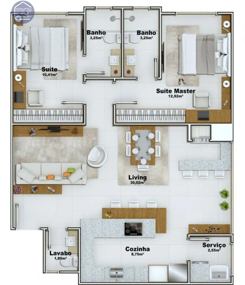 Imagem Apartamento 2 suítes!