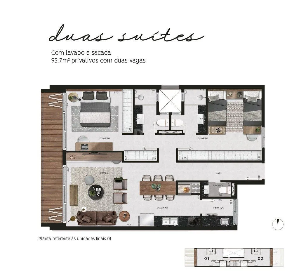 Imagem Lançamento para Venda - 93.7m², 2 dormitórios, sendo 1 suites, 2 vagas - Petrópolis
