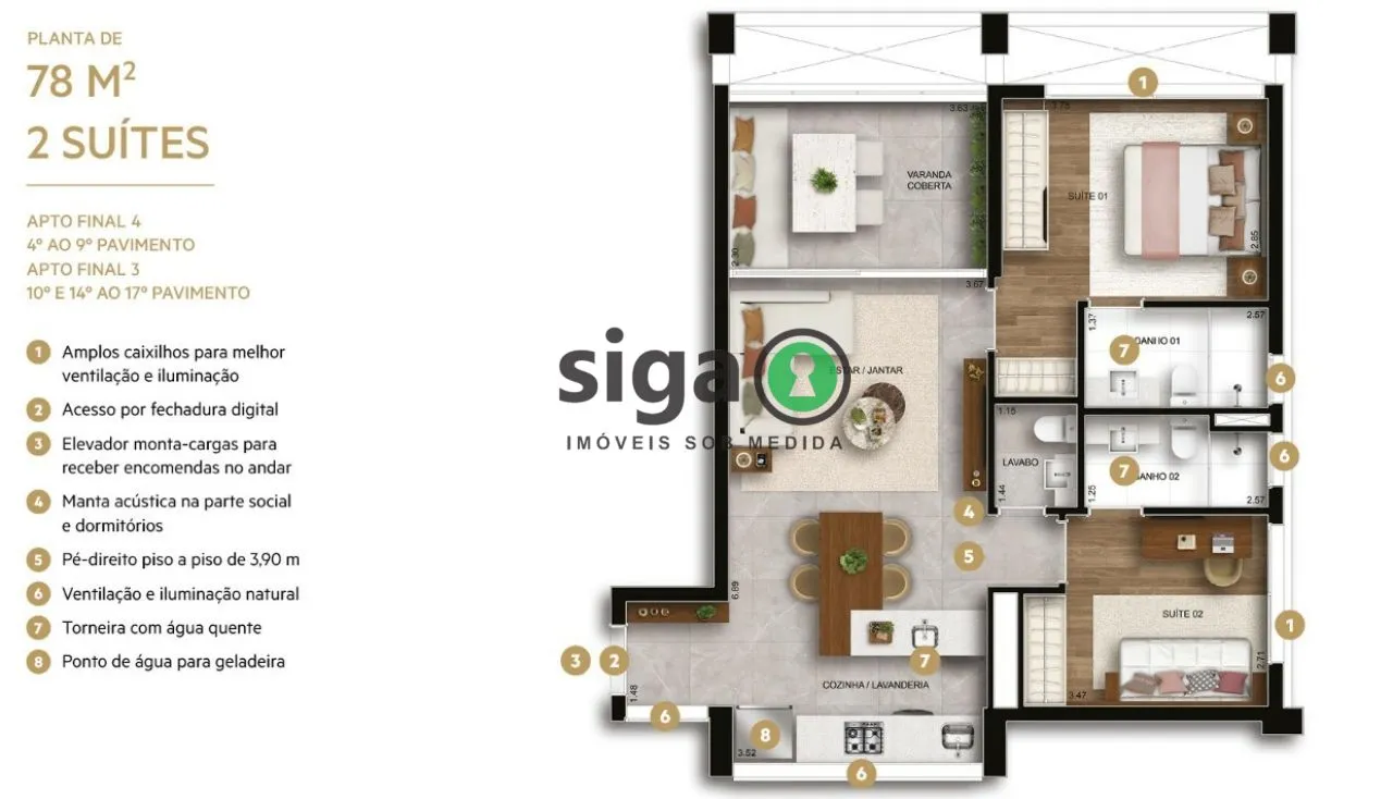 Imagem Apartamento para venda em Moema 02 suítes, São Paulo - SP