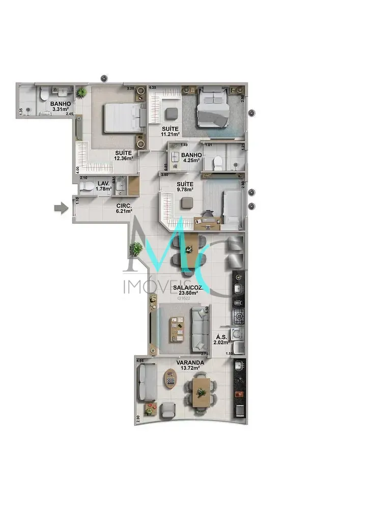 Imagem Apartamento à venda 3 Quartos 3 Suites 2 Vagas 127.4M² Recreio dos Bandeirantes Rio de Janeiro - RJ | Ondara