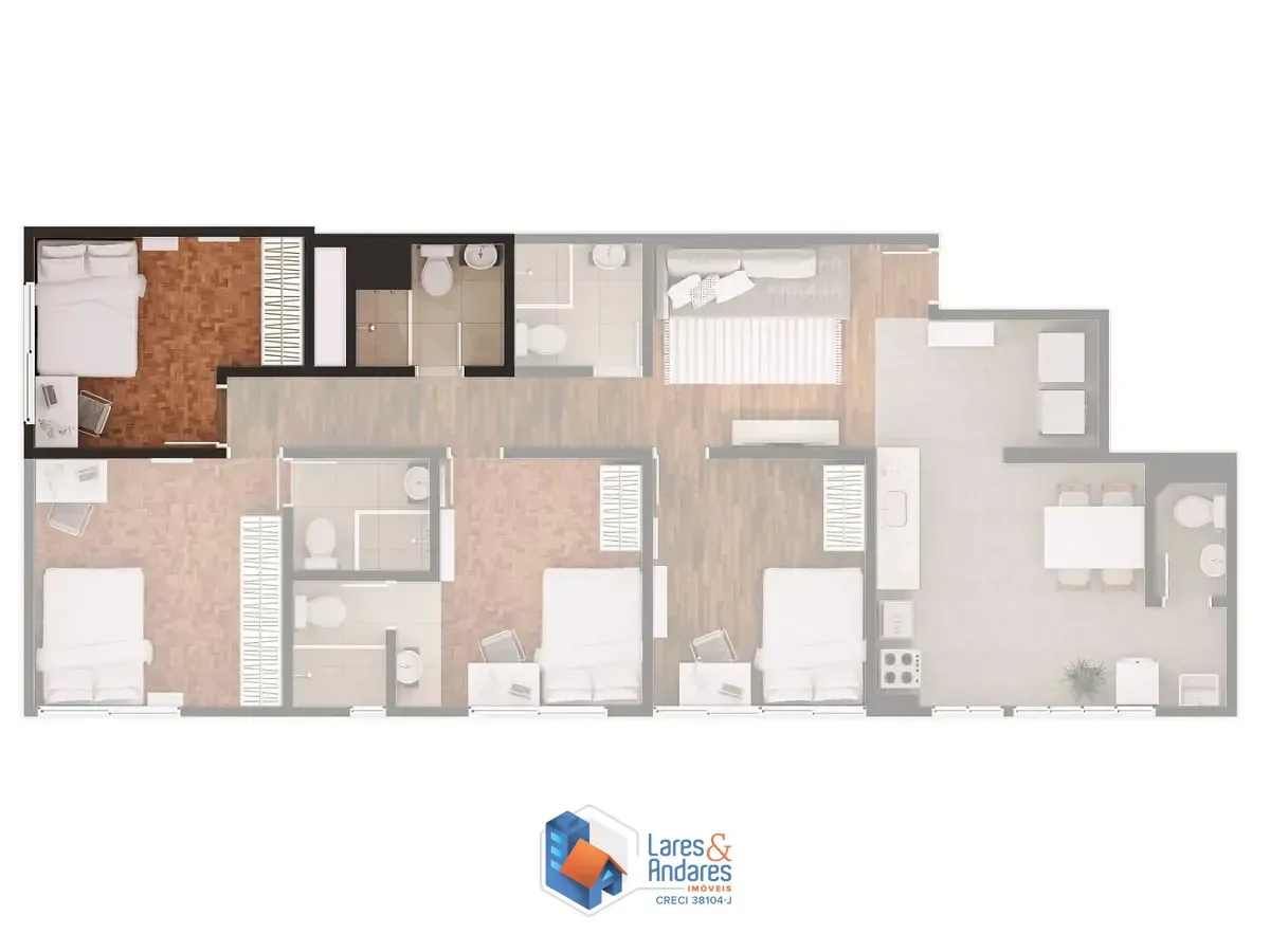 Imagem Apartamento para venda em Vila Olímpia com 4 quartos, sendo 2 suítes, 103m²
