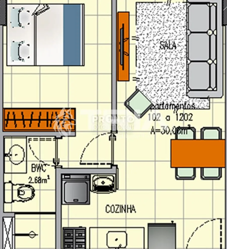 Imagem Apartamento de 1 quarto, 30m² no bairro Graças, em Recife