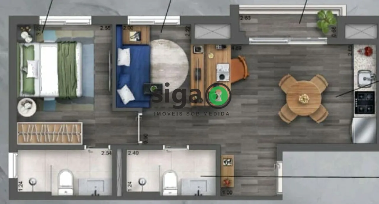 Imagem APARTAMENTO A VENDA ALTO DA BOA VISTA DE 45M² COM 2 QUARTOS 1 SUITE E 1 VAGA